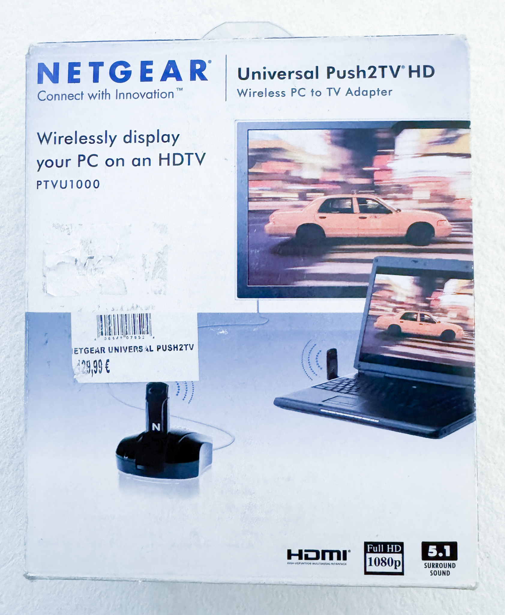 Netgear Universal Push2TV HD PTVU1000 – brezžični adapter za prenos slike iz računalnika na televizor
