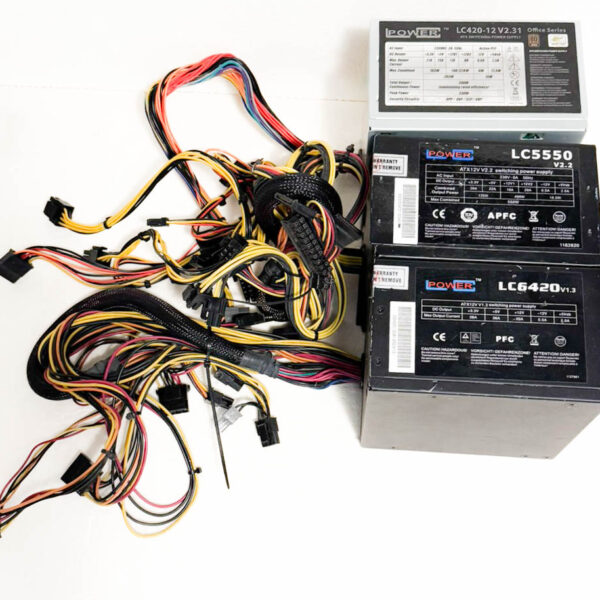 LOT – 4× LC-Power ATX napajalniki (LC6420, LC6550, LC6550GP, LC430-12 V2.31) + kabli
