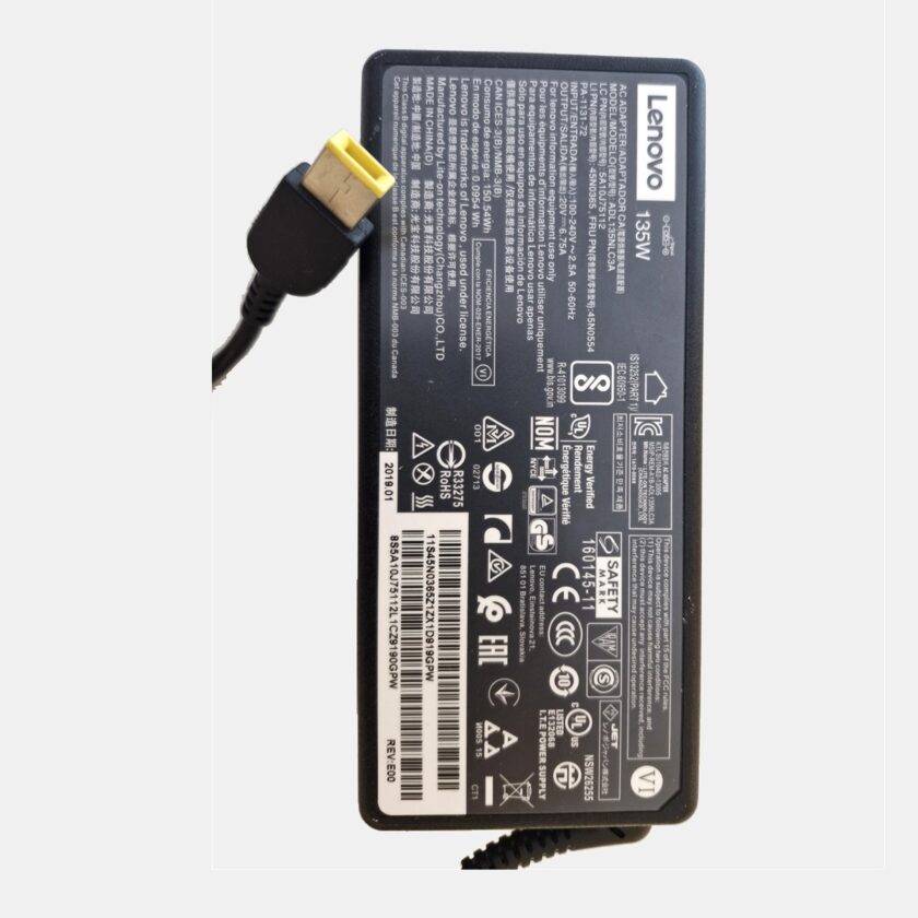 Lenovo napajalnik za prenosnik 135 W, 20 V 6,75 A, slim tip (ADL135NLC3A)