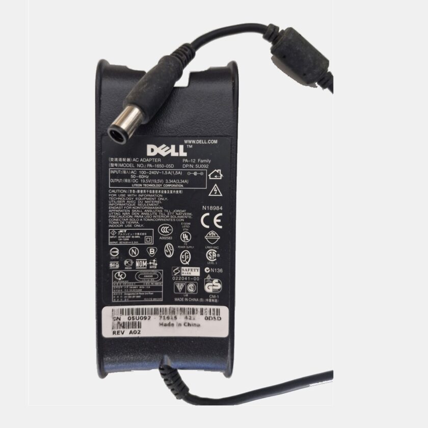 Dell napajalnik za prenosnik 65 W, 19,5 V 3,34 A, 7,4 mm (PA-12, 5U092)