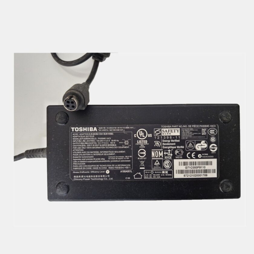 Toshiba napajalnik za prenosnik 180 W, 19 V 9,5 A, 4-pinski vtič (PA5084E-1AC3)